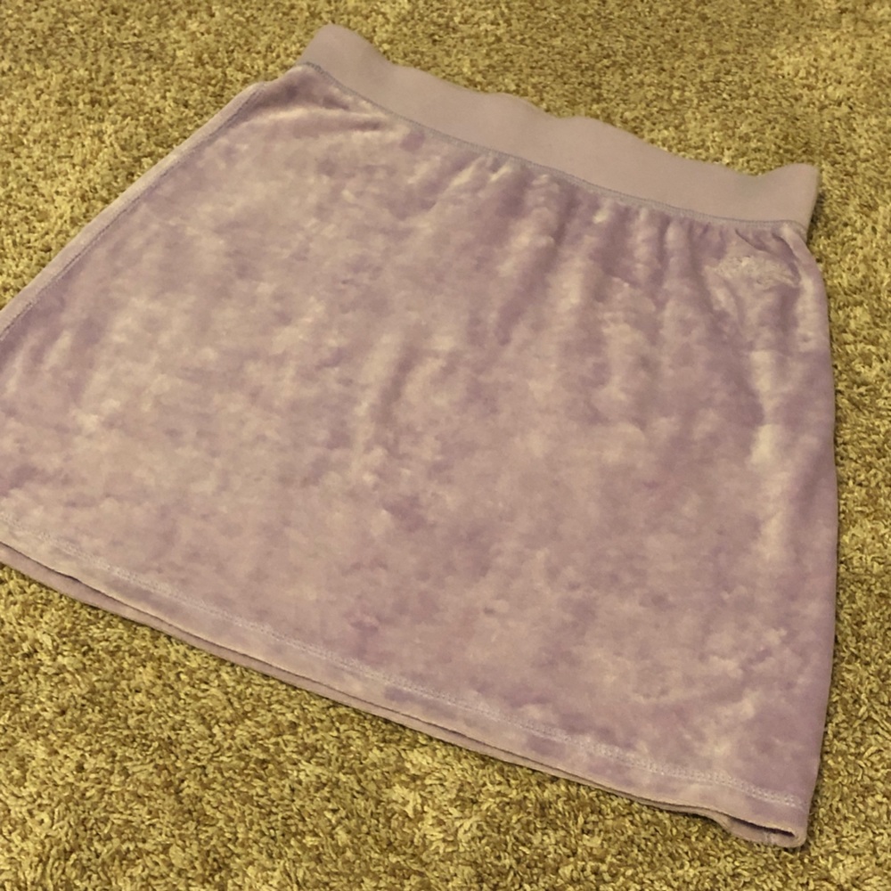 Y2K Mini Plush Skirt Buffalo David Bitton Lilac Purple